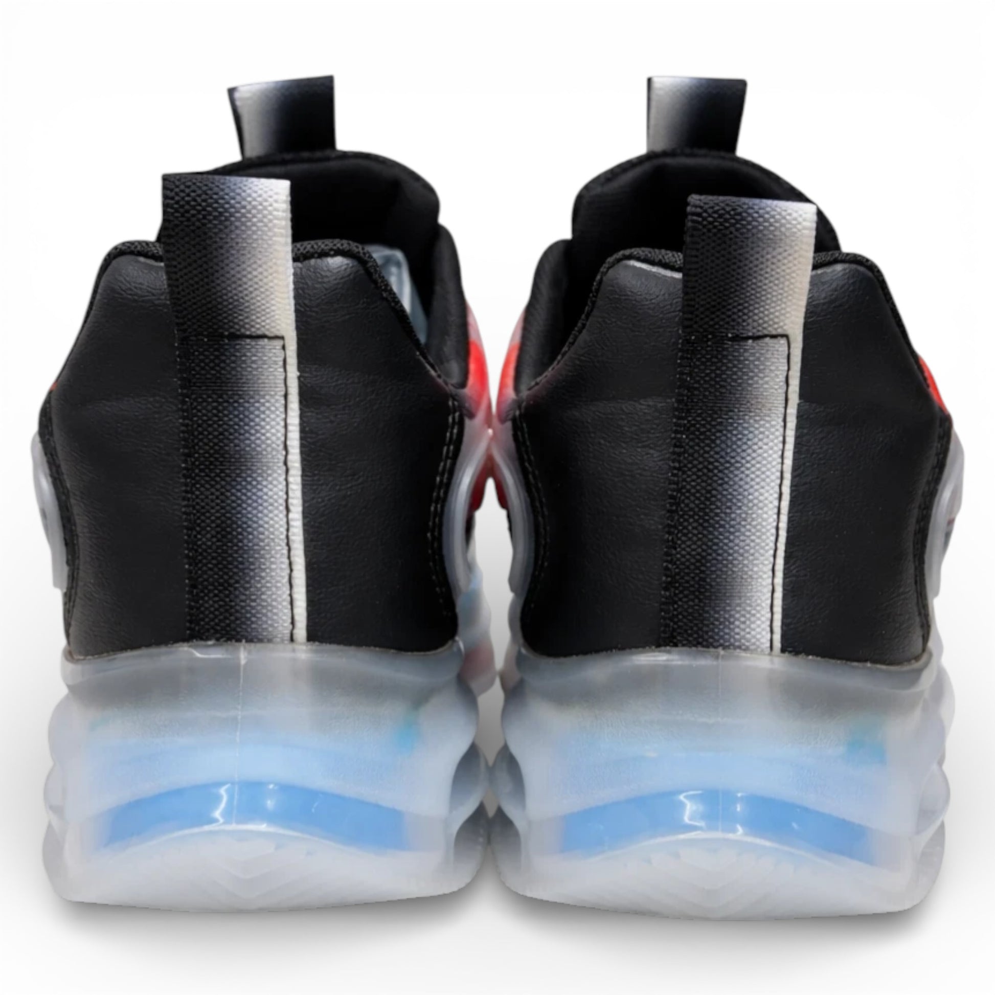 Men’s lightweight gradient air sole trainers in white with blue and orange detail