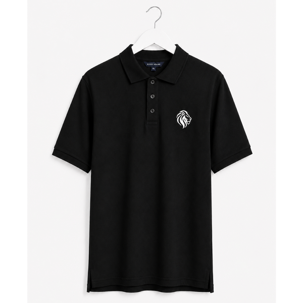 Men's Signature Logo Pique Polo (Black)