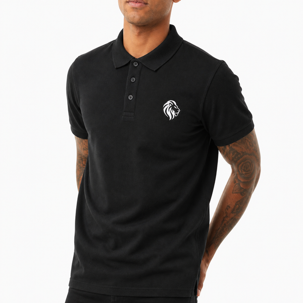 Men's Signature Logo Pique Polo (Black)