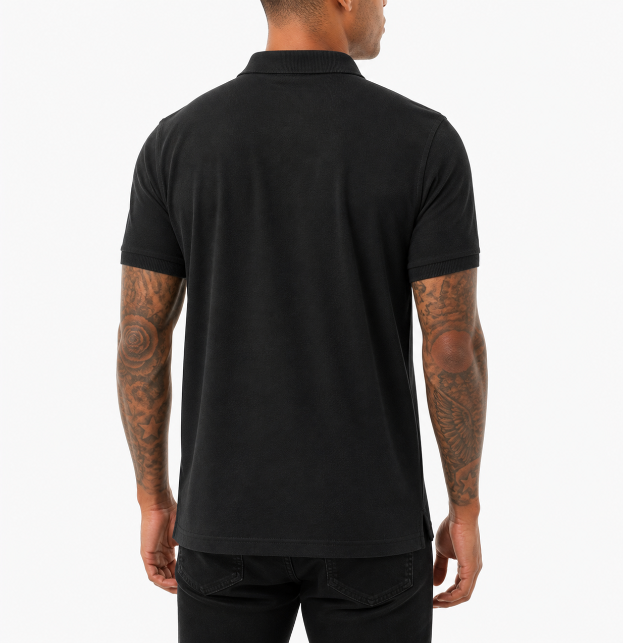 Nicky Adams JDN Black Polo Shirt with Embroidered Lion Logo