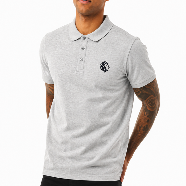 Men's Signature Logo Pique Polo (Grey)