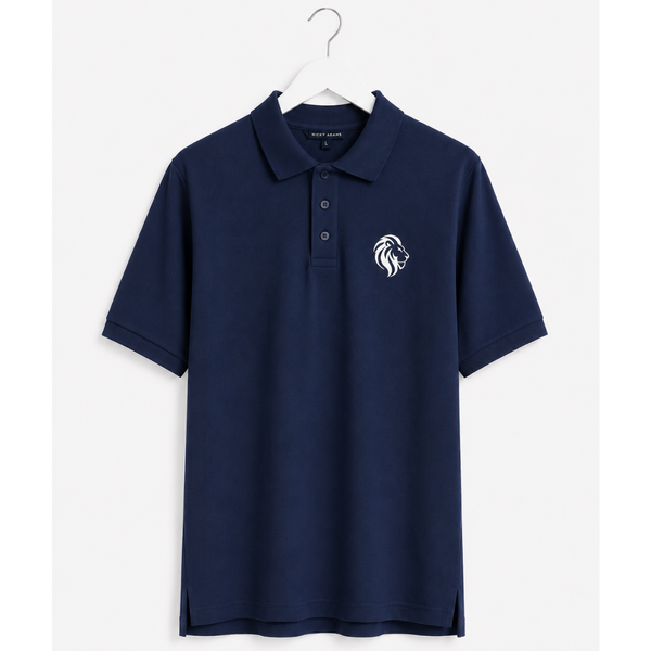 Men's Signature Logo Pique Polo (Navy)