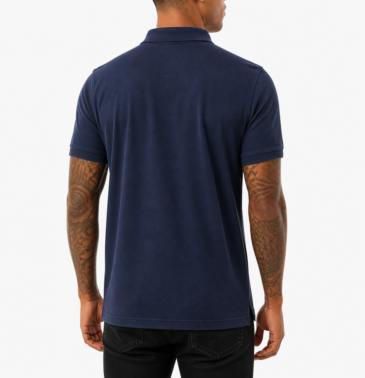 Nicky Adams JDN Navy Polo Shirt with Embroidered Lion Logo