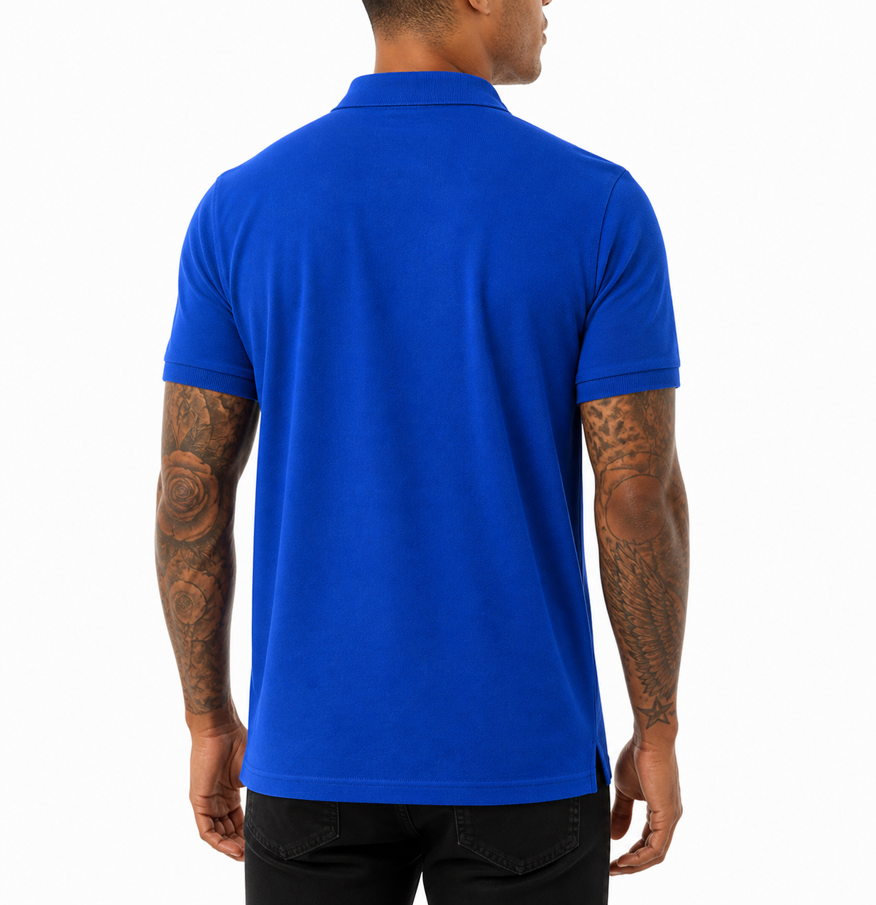 Nicky Adams JDN Royal Blue Polo Shirt with Embroidered Lion Logo