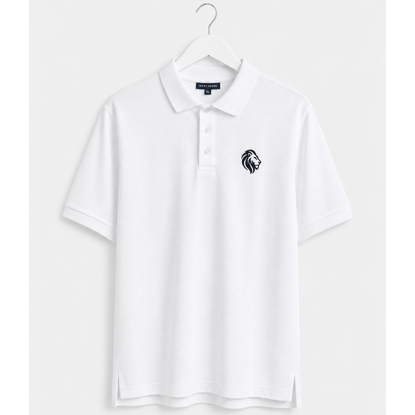 Men's Signature Logo Pique Polo (White)