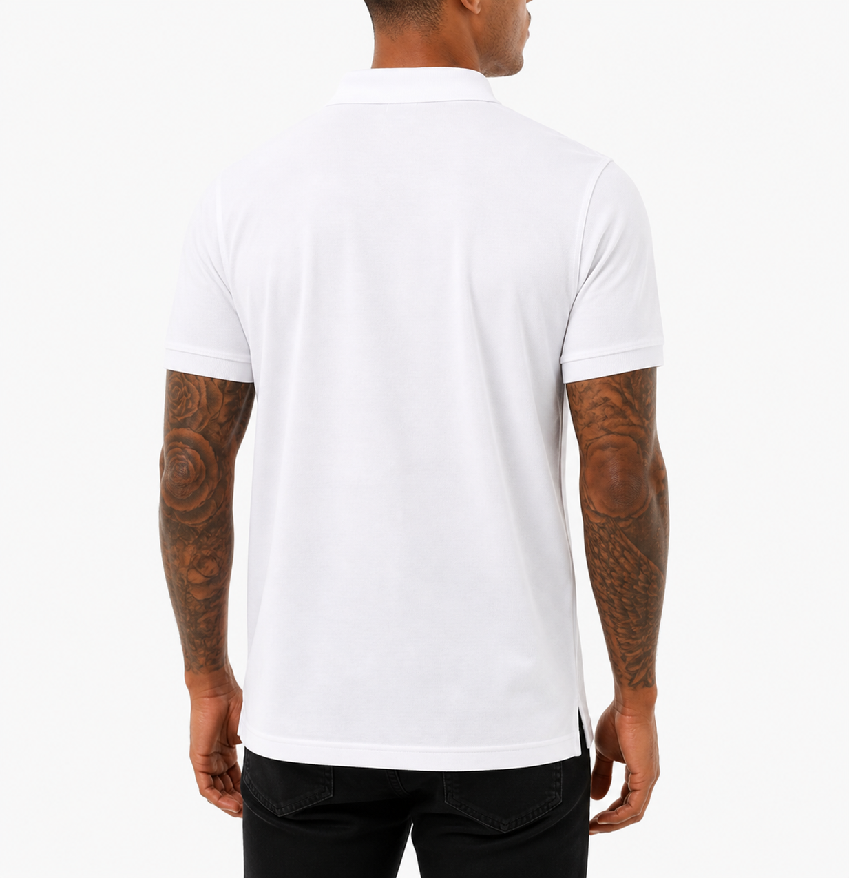 Nicky Adams JDN White Polo Shirt with Embroidered Lion Logo