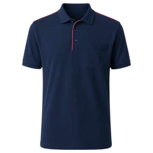 Mens Navy with red trim polo shirt top