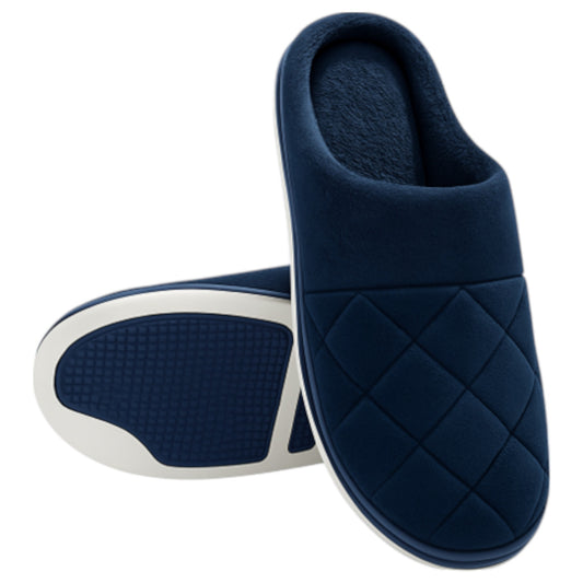 Mens Navy Slip On Slippers