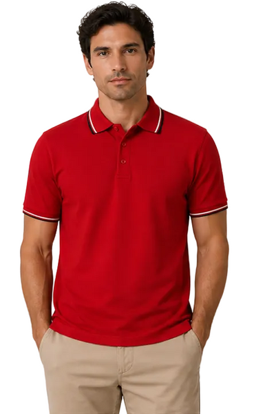 Men's Nicky Adams Tipped Polo (Red)