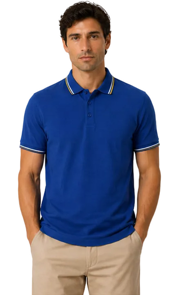 Men's Nicky Adams Tipped Polo (Royal)