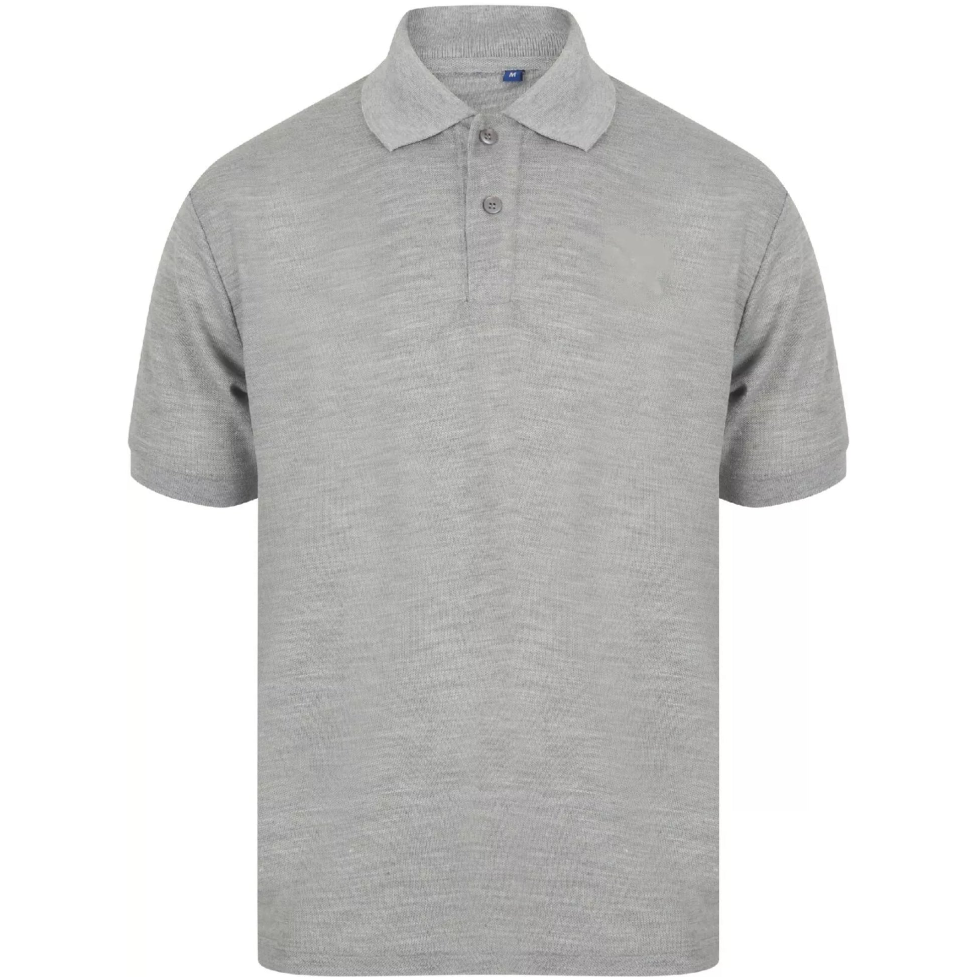 Men's light grey short-sleeve men's polo shirt with classic collar