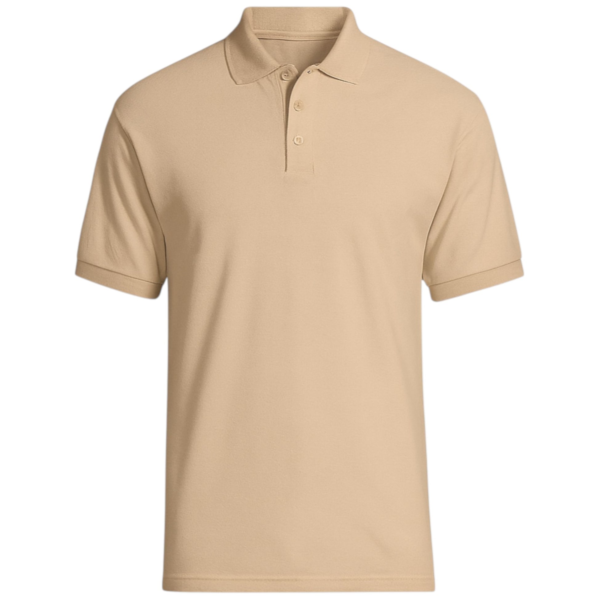 Men's light khaki short-sleeve men's polo shirt with classic collar