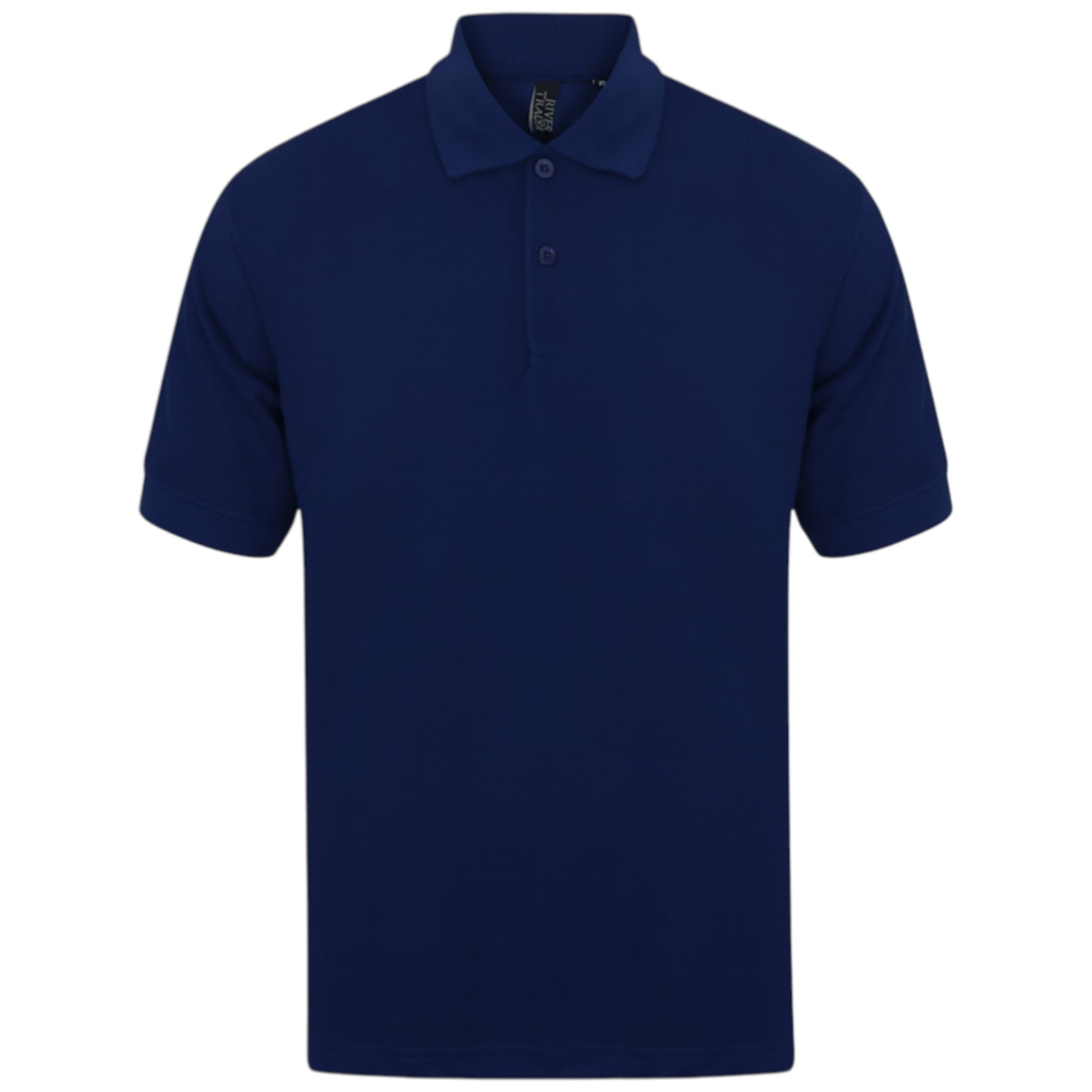 Men's navy short-sleeve men's polo shirt with classic collar