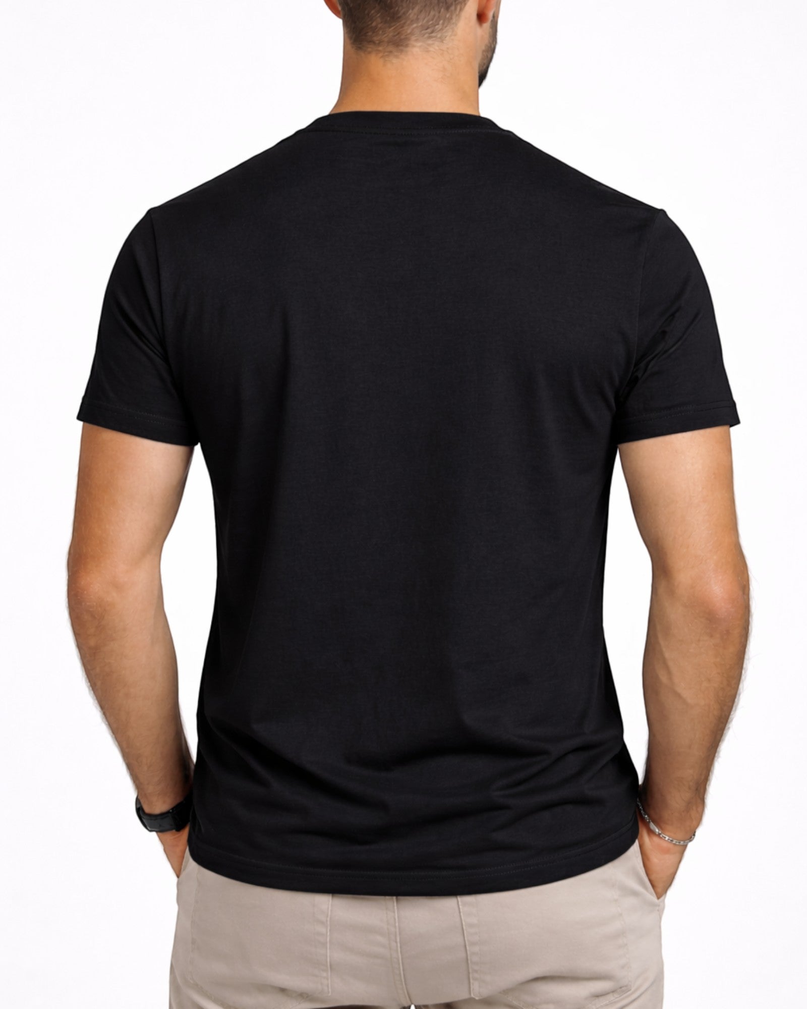 Men’s black fitted t-shirt short sleeve casual wear