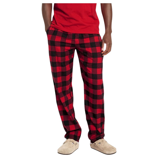 Men's red and black check lounge pants trousers – soft pajama bottoms with relaxed fit