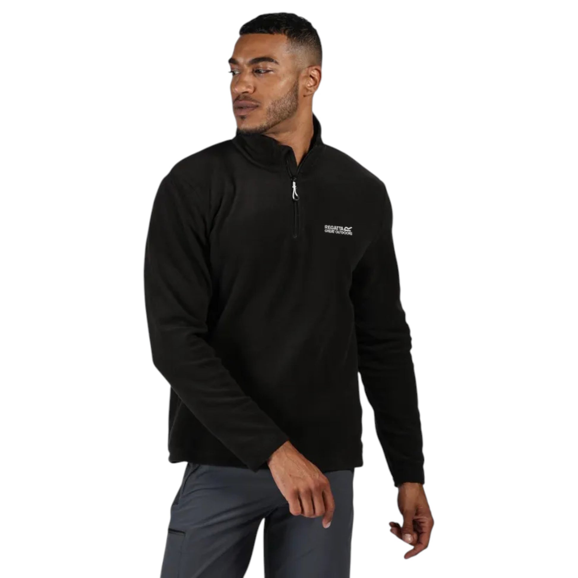 Men’s Regatta Thompson Lightweight Half Zip Fleece – Black Warm Outdoor Pullover