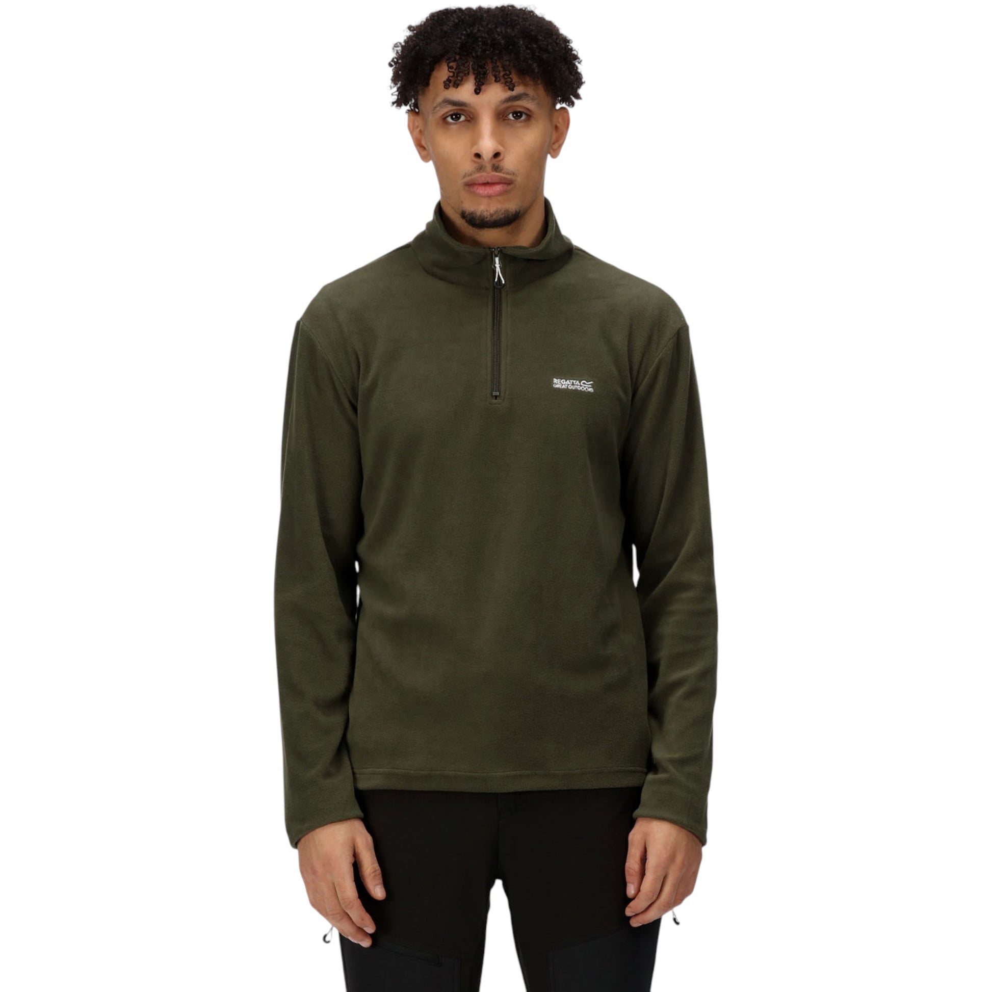 Men’s Regatta Thompson Lightweight Half Zip Fleece – Dark Khaki green Warm Outdoor Pullover