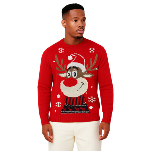 Men's Reindeer Red Christmas Jumper