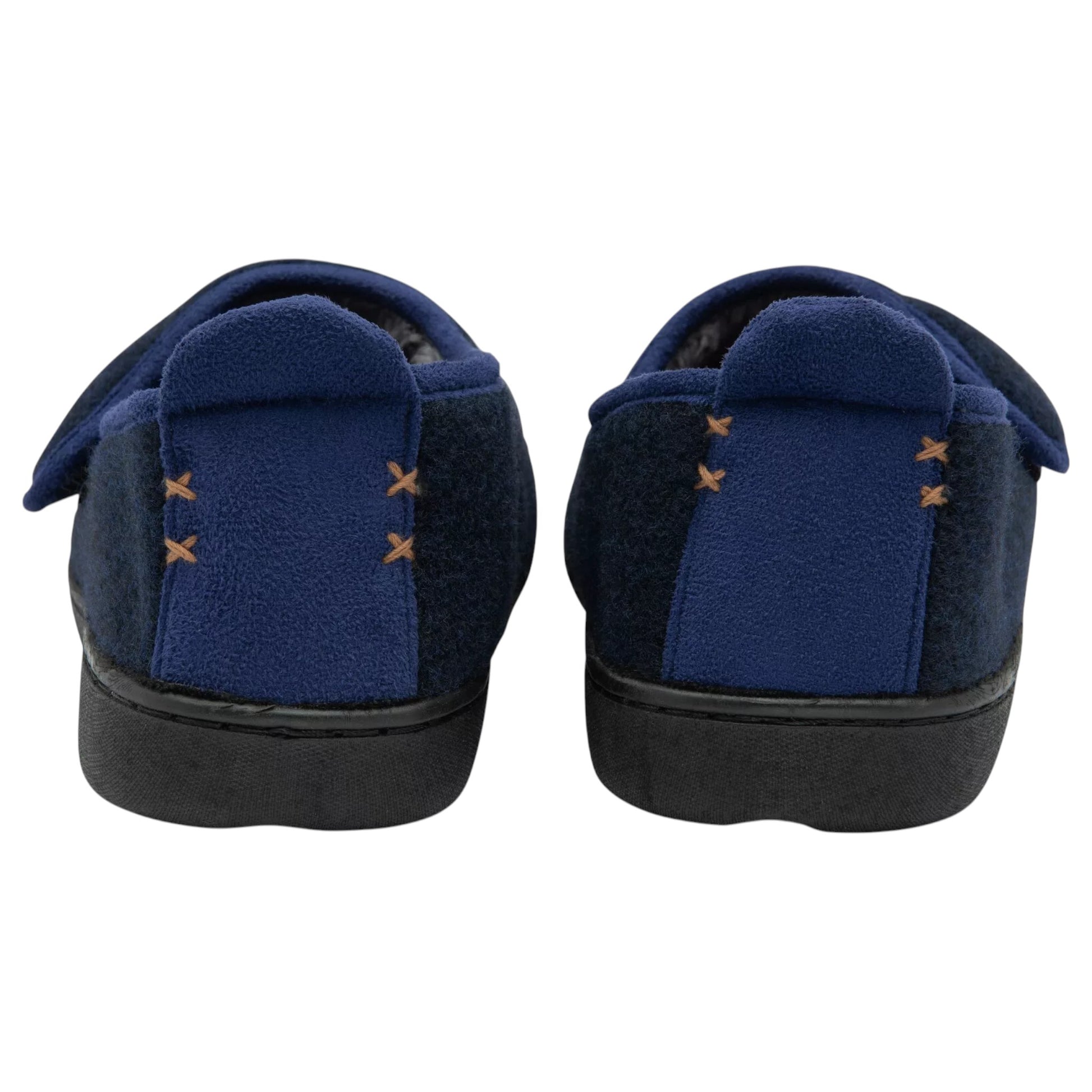 Dunlop men’s orthopaedic slippers with touch fastening and memory foam insole in navy