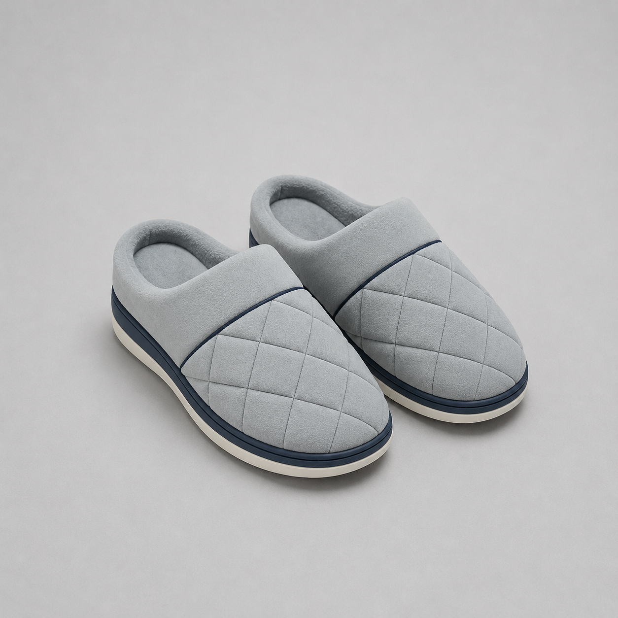 Mens Grey Slip On Slippers
