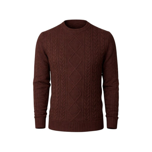 Men's Burgundy Chunky Knit Jumper | Size Small (36–38" Chest)