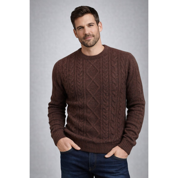 Men's Burgundy Chunky Knit Jumper | Size Small (36–38" Chest)