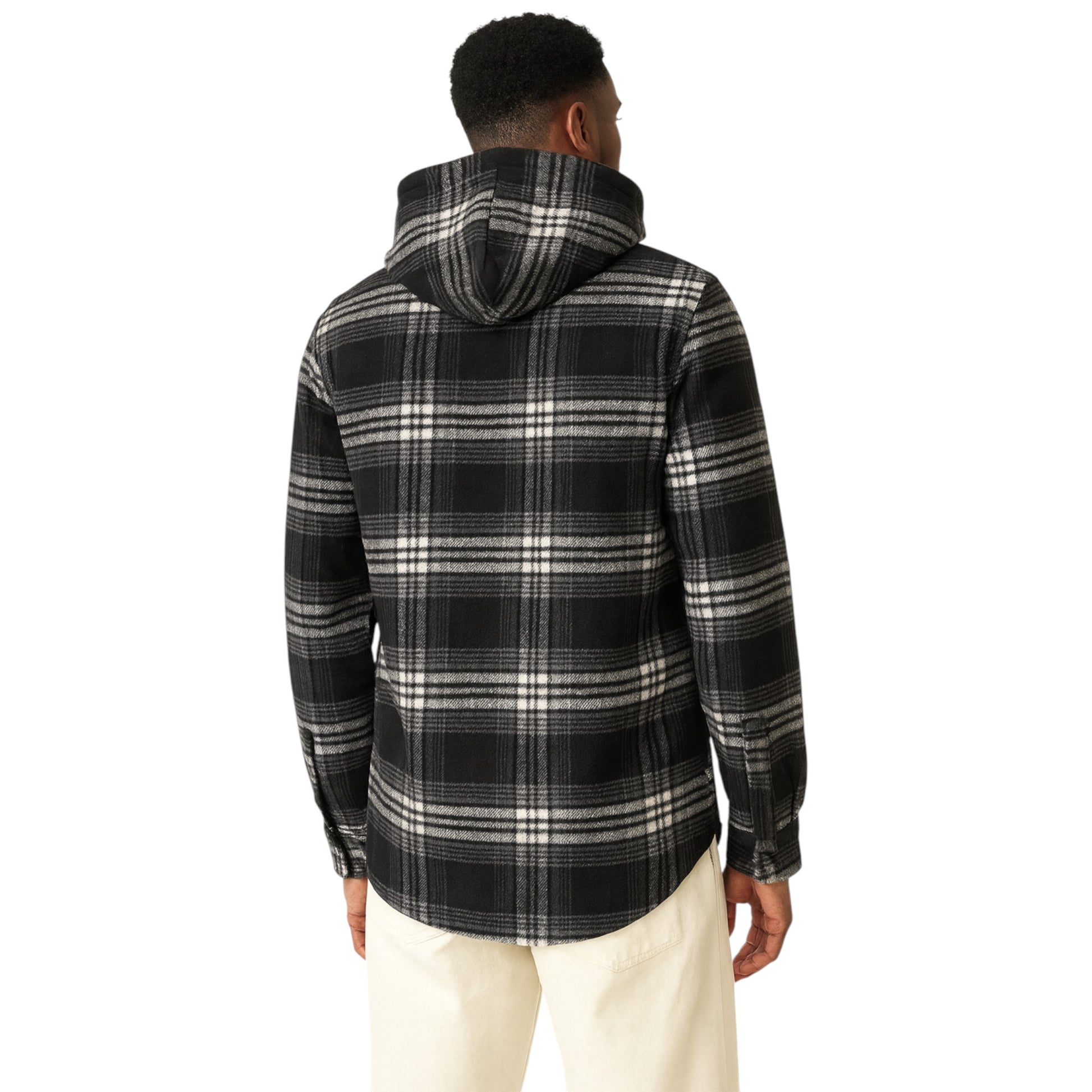 Men's Ex Store 100% Linen Check Shirt in black and white Check - Ex Zara 