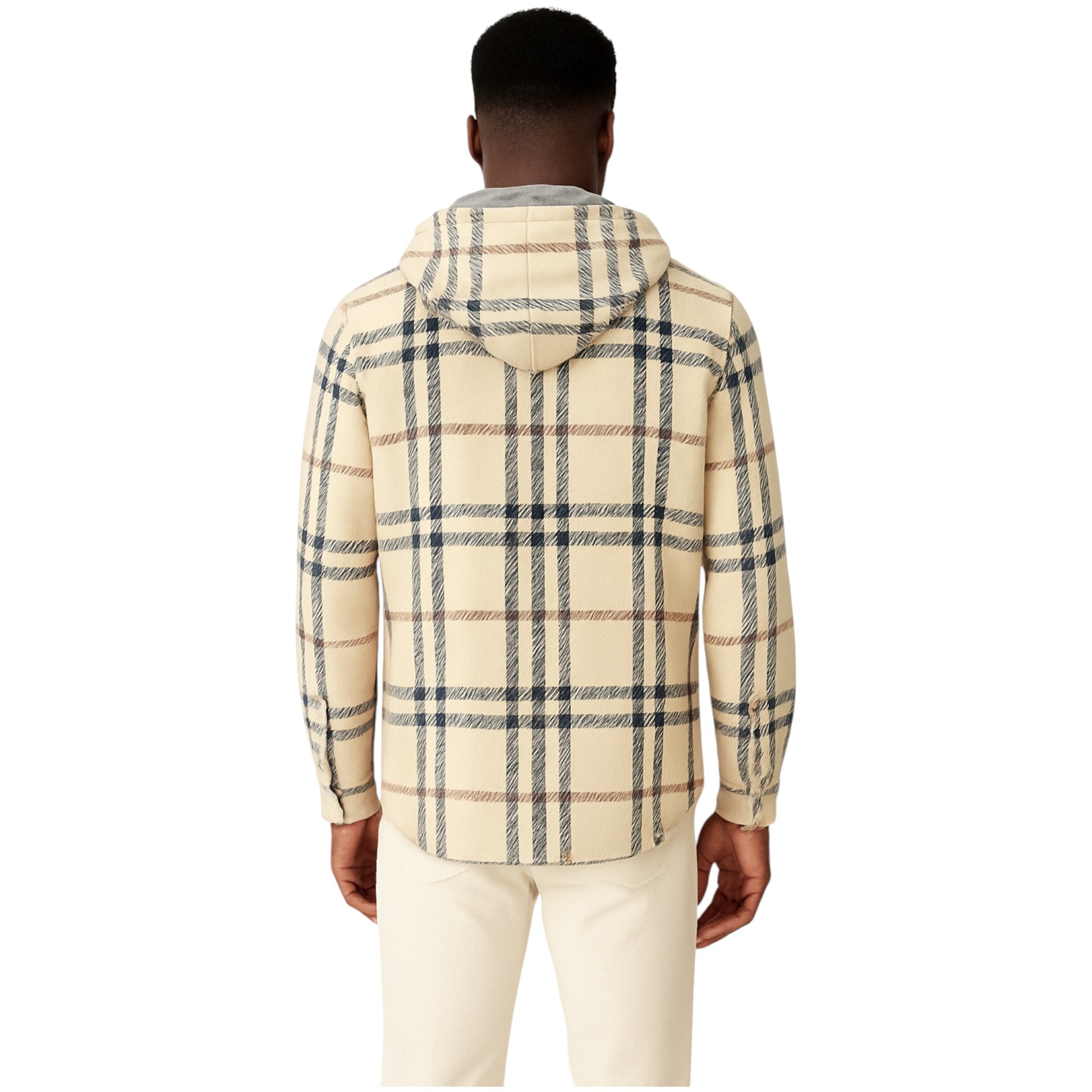Men's Ex Store 100% Linen Check Shirt in white and black Check - Ex Zara 
