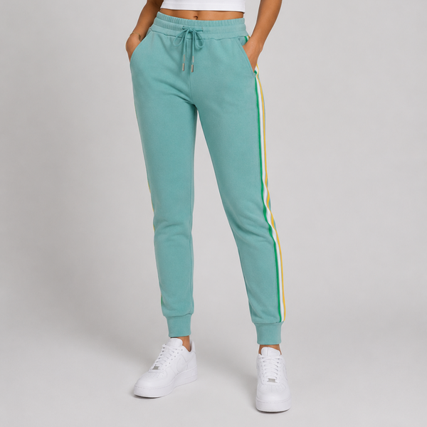 Ladies Fully Lined Contrast Stripe Joggers (Mint)