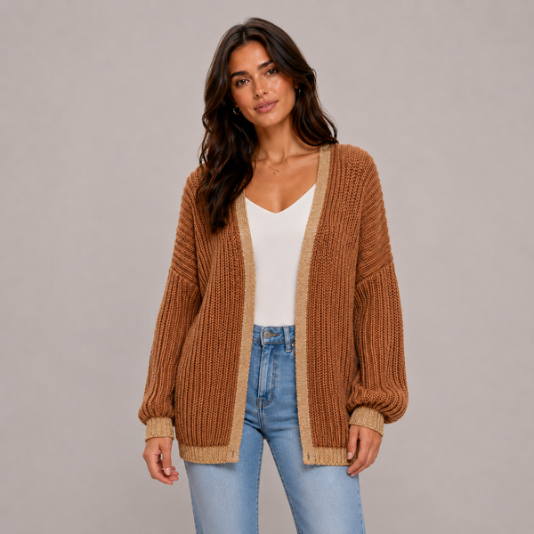 Ladies Italian Edge to Edge Knitted Cardigan