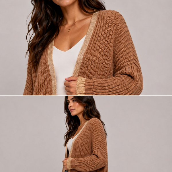 Ladies Italian Edge to Edge Knitted Cardigan