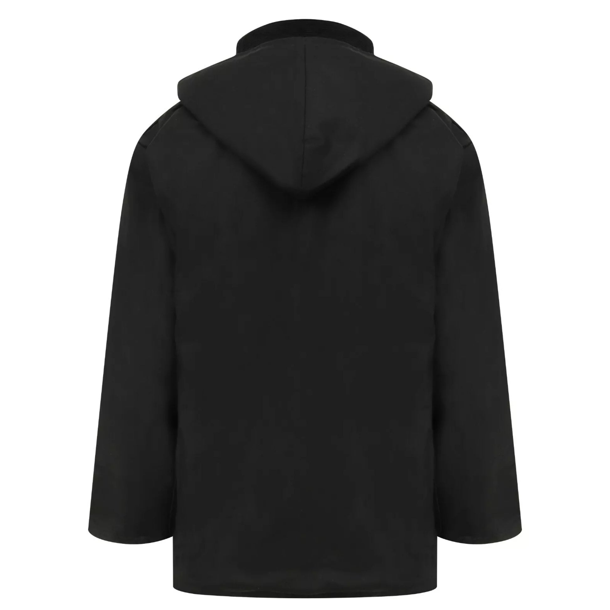 Men's Nicky Adams classic wax jacket in black with corduroy collar, front pockets and water-resistant finish
