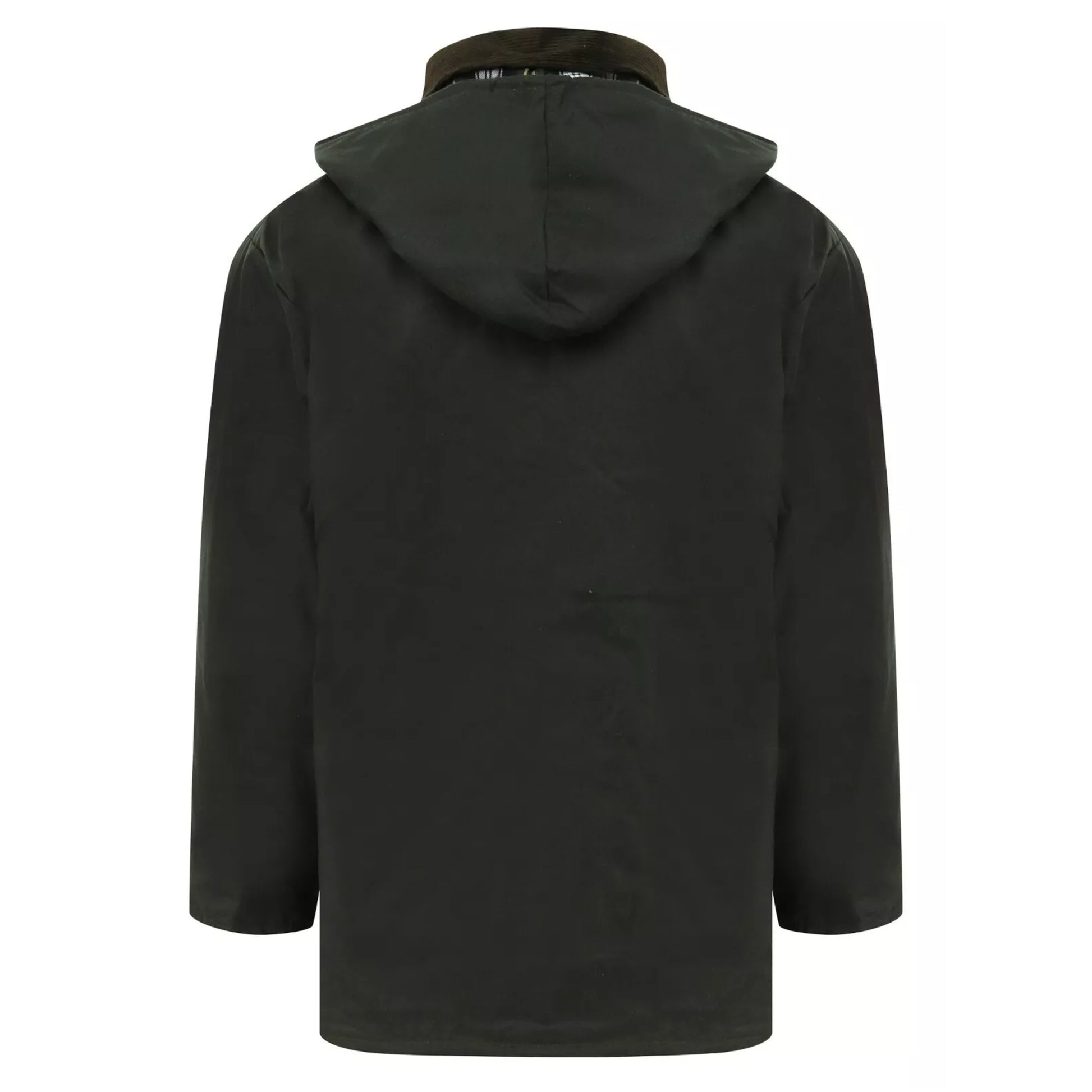 Men's Nicky Adams classic wax jacket in green with corduroy collar, front pockets and water-resistant finish