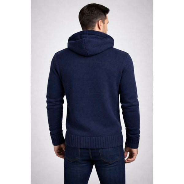 Men's Navy Chunky Knit Cardigan