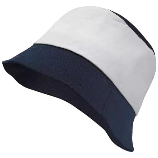 Men's, Ladies and Unisex navy and white bucket hat for travel, summer, or casual wear