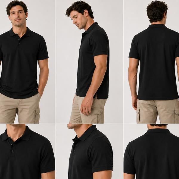 Men's Nicky Adams Classic Piqué Polo (Black)