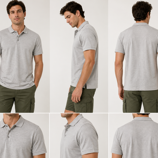 Men's Nicky Adams Classic Piqué Polo (Grey)