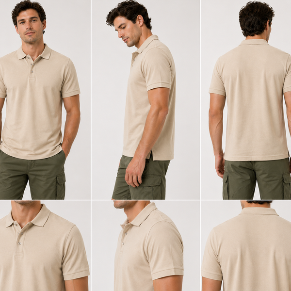 Men's Nicky Adams Classic Piqué Polo (Khaki)
