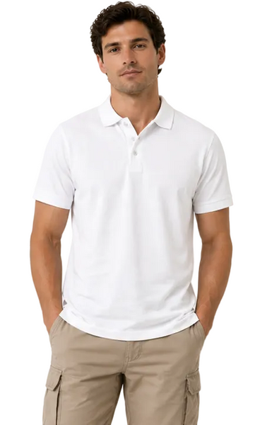 Men's Nicky Adams Classic Piqué Polo (White)