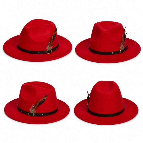 Nicky Adams Fedora Hat (Red)