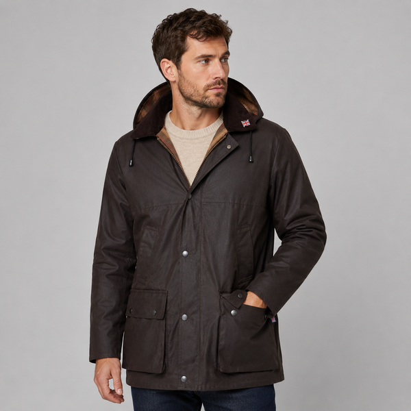 Nicky Adams Padded Wax Jacket (Brown)