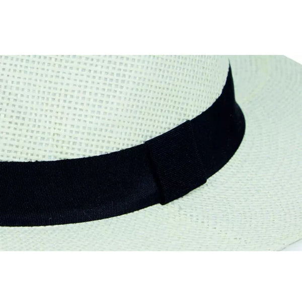 Nicky Adams Panama Sun Hat (Cream / Black Band)