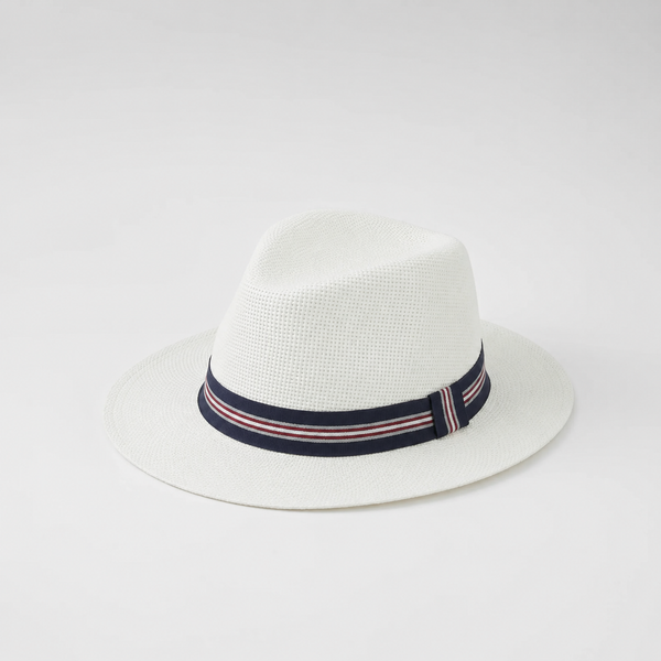 Nicky Adams Panama Sun Hat (Cream / Navy Band)