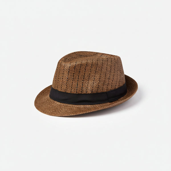 Nicky Adams Pin Stripe Trilby Sun Hat (Brown)