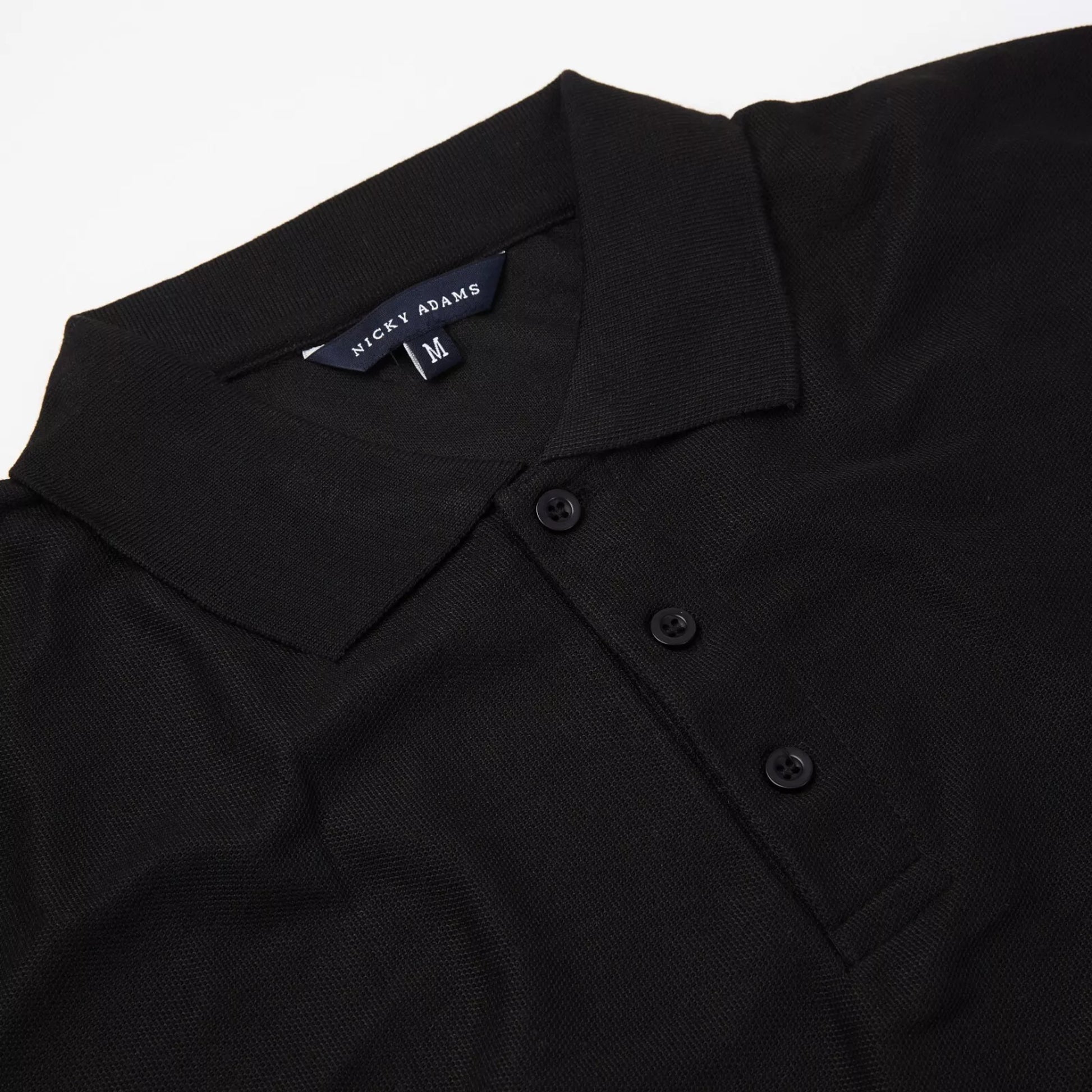 Men’s Nicky Adams short sleeve black polo shirt collared top