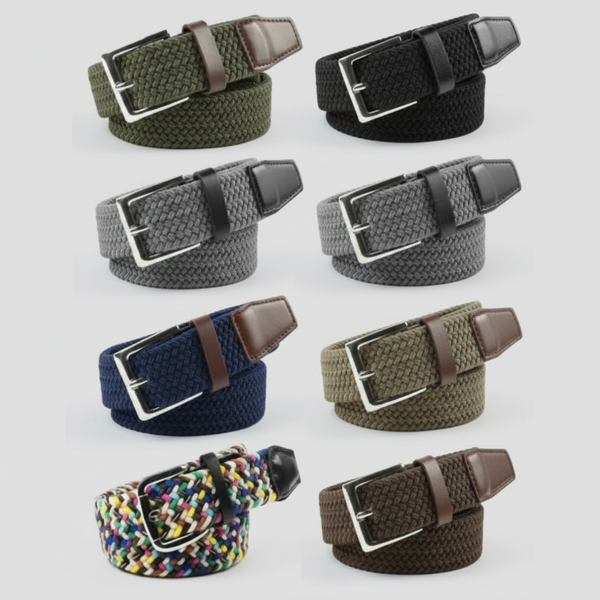 Nicky Adams Unisex 1.25" Leather Stretchy Belt
