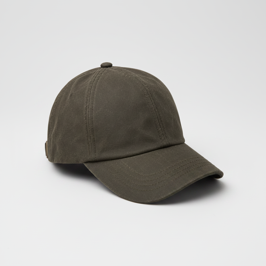 Premium wax cotton baseball cap for outdoor countrywear and everyday casual wear