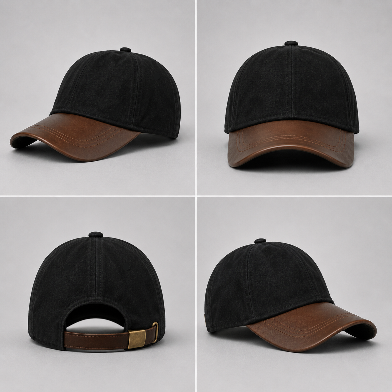 Premium waxed cotton baseball cap with leather-look curved peak, adjustable strap, and timeless country styling. Durable, comfortable, and perfect for everyday outdoor wear.