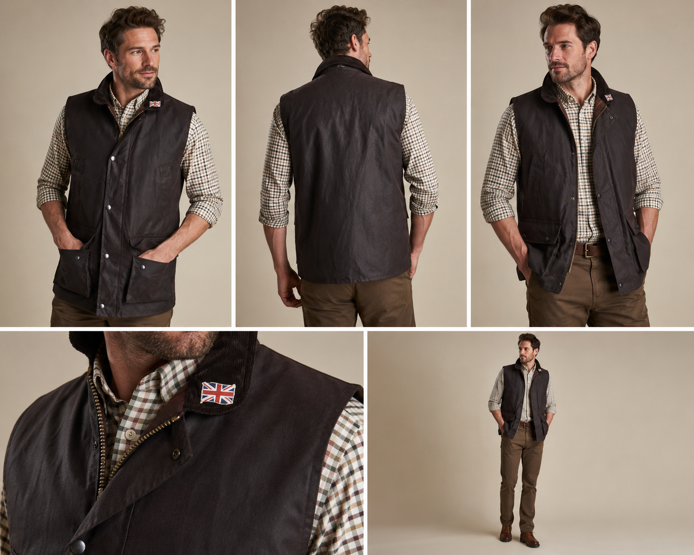 Shop the Nicky Adams Men’s Wax Waistcoat, a classic country gilet with durable waxed cotton, corduroy collar, tartan lining, and practical pockets. Ideal for outdoor wear, shooting, farming, and country walks.