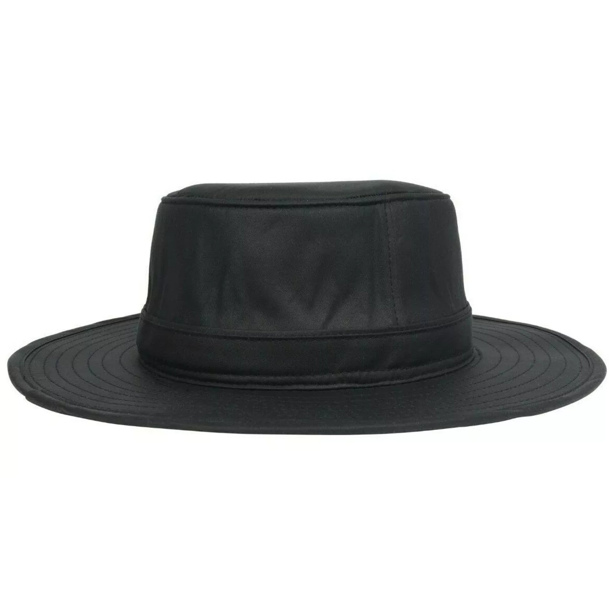 Nicky Adams 100% waterproof wax hat in navy with wide brim and decorative feather – unisex country-style outdoor headwear